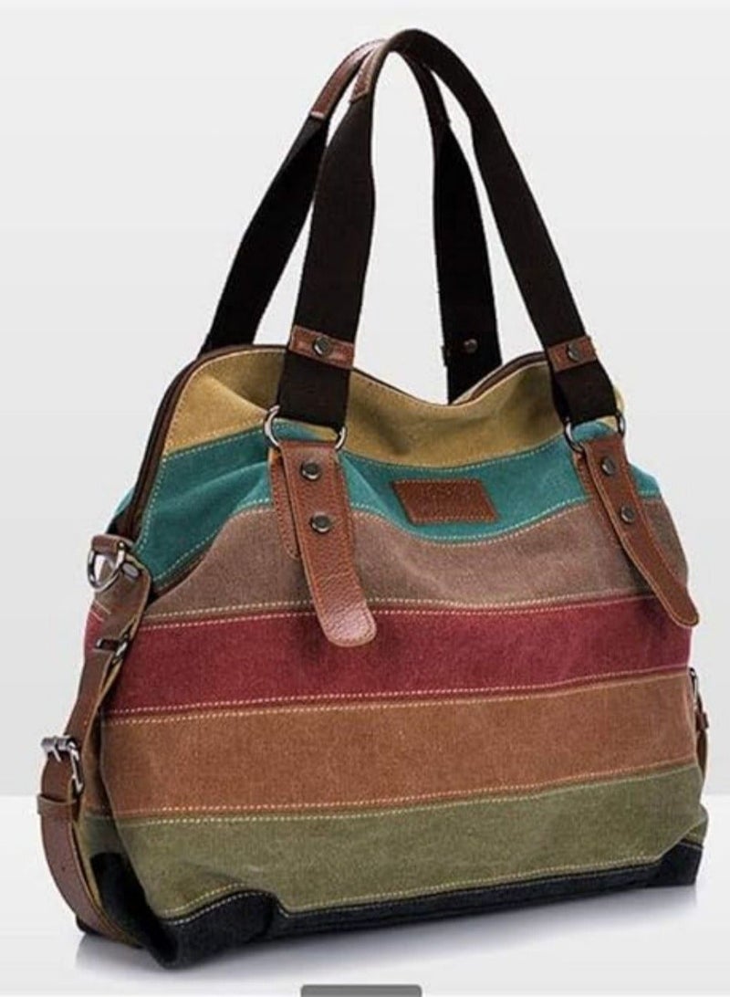 حقيبة كروس نسائية من القماش، حقيبة كروس كبيرة، حقيبة كتف للسفر، حقيبة كتف نسائية مع جيوب متعددة، حقيبة حمل كلاسيكية متعددة الألوان، حقيبة ظهر يومية محمولة - Image 2